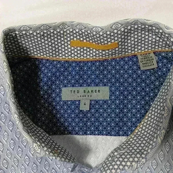 Ted Baker Short Sleeve  button down shirt. Size 4 - Picture 6 of 8